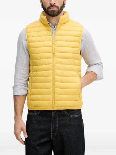 Benetton Quilted High-neck Gilet In Animal Print