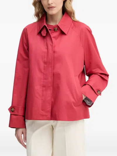 Benetton Raglan-sleeve Button-up Coat In Red