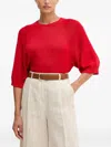 Benetton Raglan-sleeve Sweater In Red