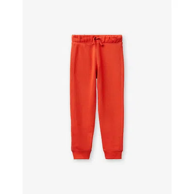 Benetton Kids' Red Drawstring-waist Cotton-jersey Jogging Bottoms 6-13
