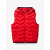 Benetton Red Hooded Quilted Shell Gilet 18 Months - 6 In Red