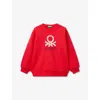 Benetton Kids' Red Logo-print Regular-fit Cotton-jersey Sweatshirt 18 Months - 6