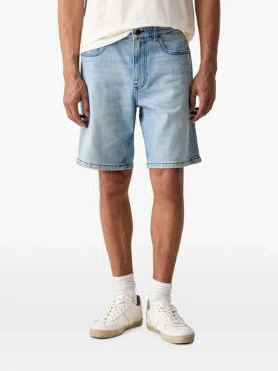Benetton Regular-fit Washed Denim Shorts In Blue