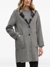 Benetton Reversible Check-pattern Coat In Black