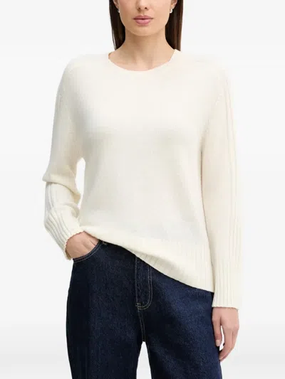 Benetton Ribbed Cashmere Sweater In White