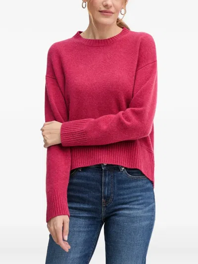 Benetton Ribbed Knit Sweater In Pink