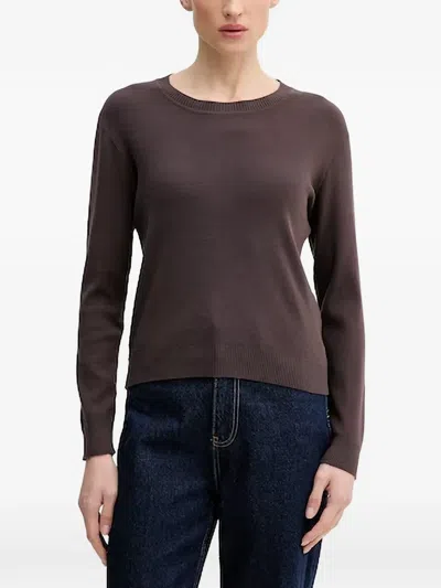 Benetton Ribbed Sweater In Brown