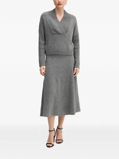 Benetton Ribbed V-neck Knitwear In Multi