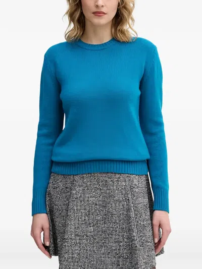 Benetton Ribbed-knit Sweater In Blue