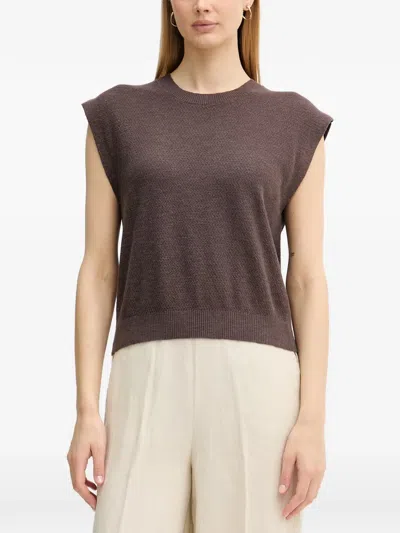 Benetton Ribbed-trim Knitted Top In Multi