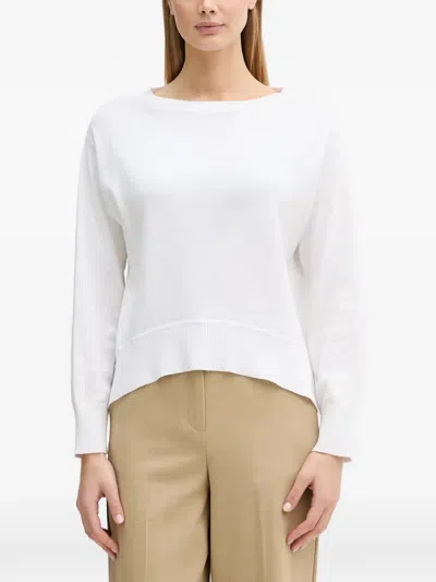 Benetton Ribbed-trim Sweater In White