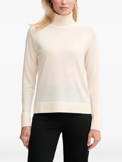Benetton Roll-neck Knitted Sweater In Neutral