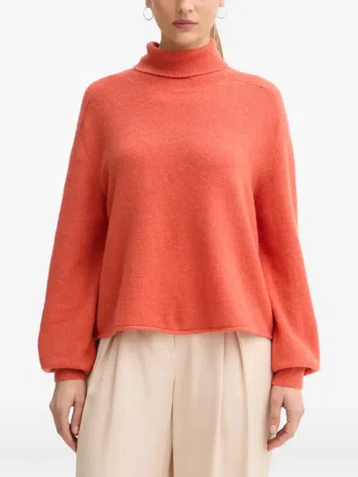 Benetton Roll-neck Sweater In Orange