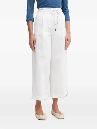 Benetton Rope-belt Cropped Trousers In Animal Print