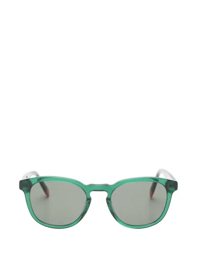 Benetton Round-frame Sunglasses In Green