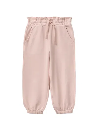 Benetton Kids' Ruffled Drawstring Track Pants In Pink