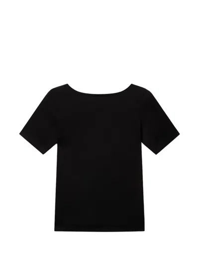 Benetton Scoop-neck Short-sleeve T-shirt In Black
