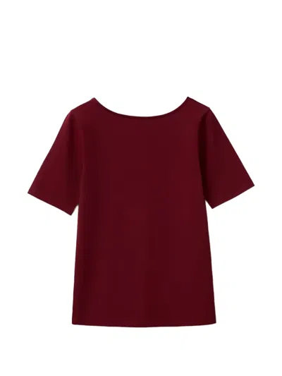 Benetton Scoop-neck Short-sleeve T-shirt In Red