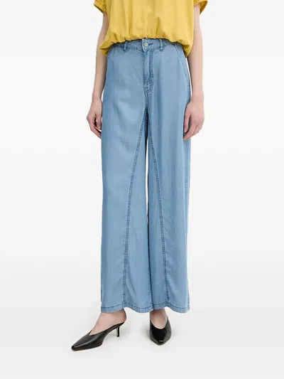 Benetton Seam-detail Trousers In Blue