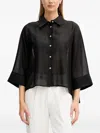 SEMI-SHEER WIDE-SLEEVE SHIRT