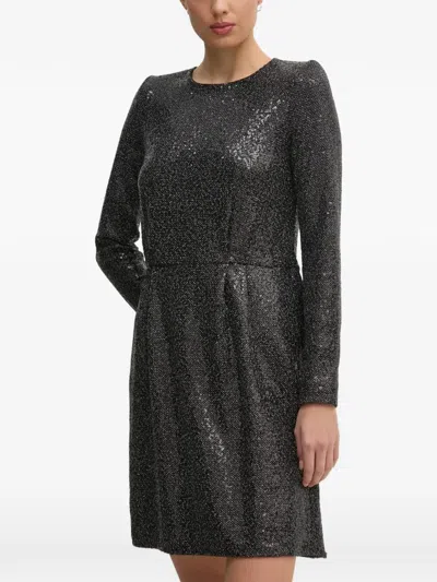Benetton Sequin Open-back Dress In Black
