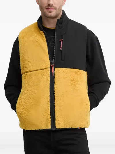 Benetton Sherpa-panels Zipped Gilet In Multi