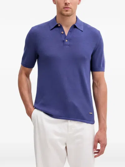 Benetton Short-sleeve Polo Shirt In Blue