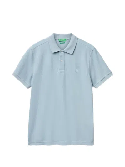 Benetton Short-sleeve Polo Shirt In Blue