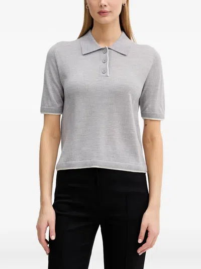 Benetton Short-sleeve Polo Shirt In Gray