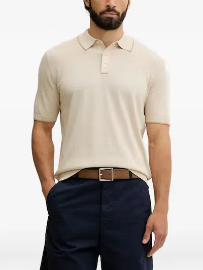 Benetton Short-sleeve Polo Shirt In Neutral
