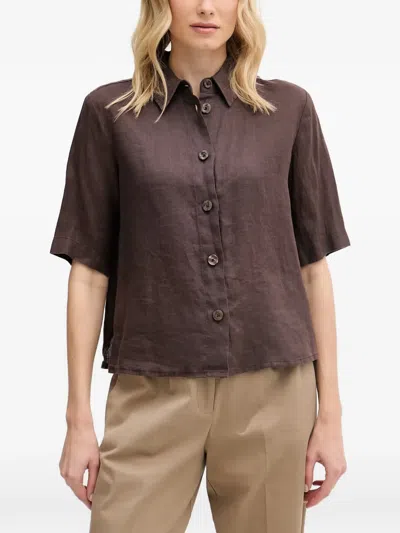 Benetton Short-sleeve Shirt In Brown