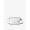 Benetton Silver Kids' Logo-embossed Metallic Faux-leather Shoulder Bag In Silver