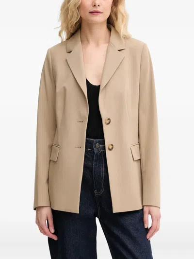 Benetton Single-breasted Blazer In Brown