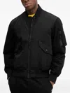Benetton Sleeve-pocket Bomber Jacket In Black