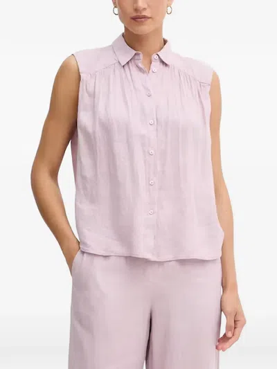 Benetton Sleeveless Gathered Shirt In Pink