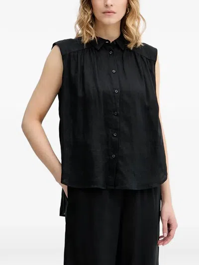 Benetton Sleeveless Shirt In Black