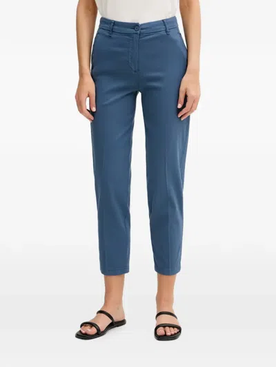 Benetton Slim-fit Cropped Trousers In Blue