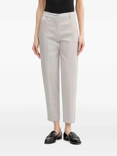 Benetton Straight-leg Slim-fit Trousers In Gray