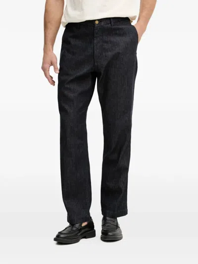 Benetton Straight-leg Trousers In Blue