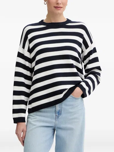 Benetton Striped Crew-neck Sweater In Multi