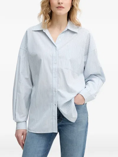 Benetton Striped Drop-shoulder Shirt In Blue