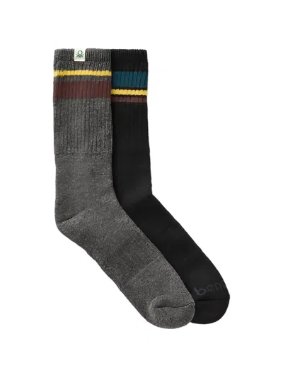 Benetton Striped Knitted Socks Pack (set Of Two) In Multi