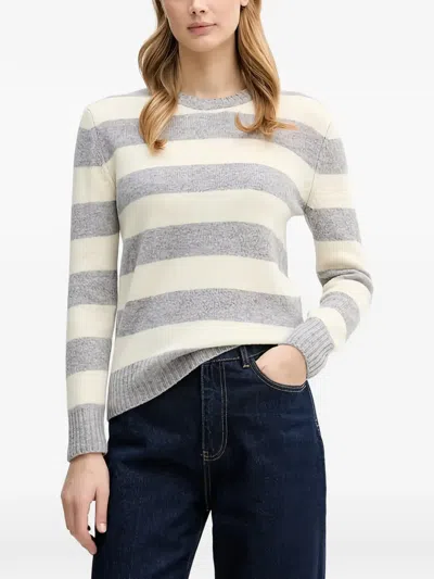 Benetton Striped Knitwear In Gray
