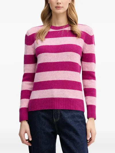 Benetton Striped Knitwear In Pink