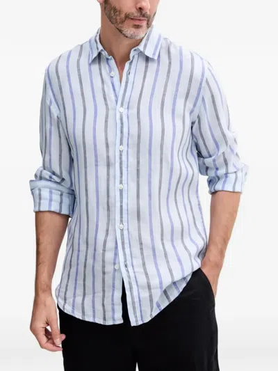 Benetton Striped Shirt In Blue