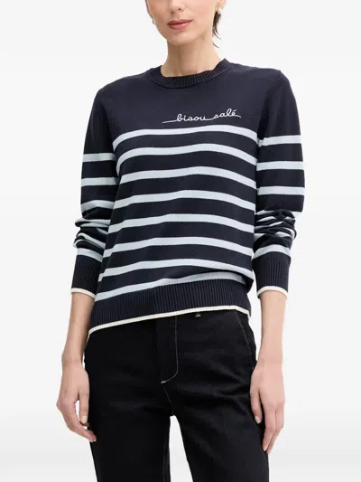 Benetton Striped Sweater In Blue
