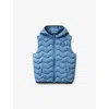Benetton Sugar Paper Hooded Quilted Shell Gilet 6-14 In Sugar Paper