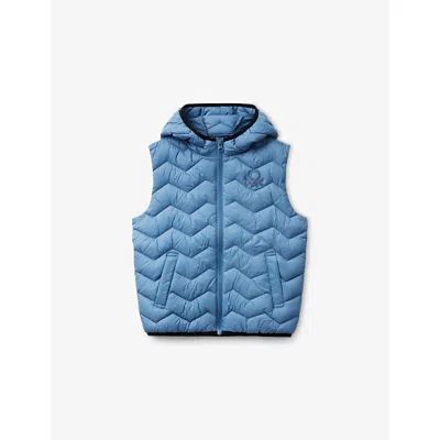 Benetton Kids' Sugar Paper Hooded Quilted Shell Gilet 6-14