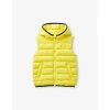 BENETTON BENETTON SUNSHINE YELLOW BRAND-EMBROIDERED PADDED SHELL GILET 18 MONTHS - 6 YEARS