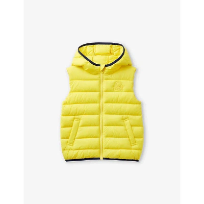 Benetton Babies'  Sunshine Yellow Brand-embroidered Padded Shell Gilet 18 Months - 6 Years